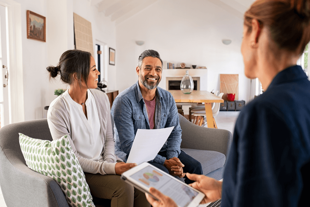 Accountant in meeting with clients